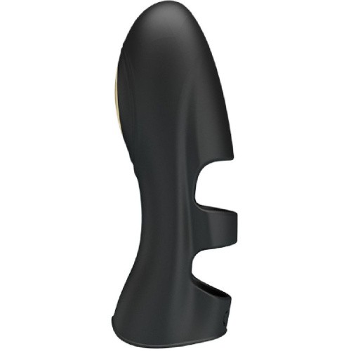 LyBaile Pretty Love Pegasus electric Finger Vibrator Black - Насадка для фингеринга с элекстростимуляцией и золотом, 10.5х3.1 см