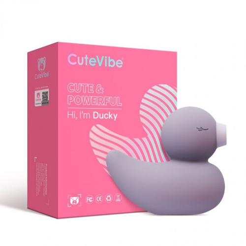 CuteVibe Ducky - Вакуумний вібратор для клітора, 9.8х1.2 см (фіолетовий) - купити в Києві, Україні