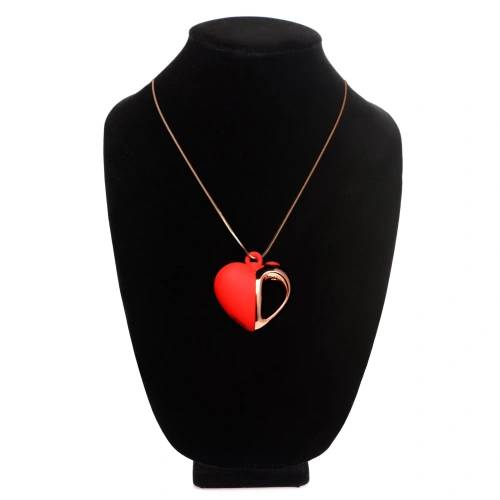 Charmed Vibrating Silicone Heart Necklace - ожерелье с подвеской вибратором, 90 см (красный)