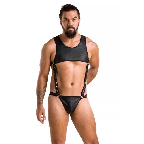 Passion - 056 BODY ADAM black - Сексуальный мужской боди, XXL/XXXL