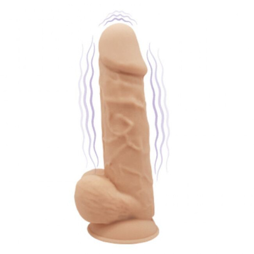 SilexD Norman Vibro Model 1 size 8,5in - Фаллоимитатор с вибрацией двухслойный, 21.5х5 см., (телесный)
