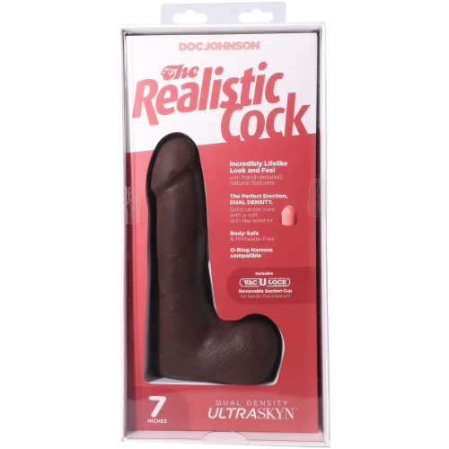 Фалоімітатор Doc Johnson The Realistic Cock ULTRASKYN 7 Inch with Balls, 17,8 см - купити в Україні | Секс шоп SEX-SHOP.ua