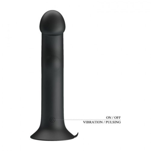 Pretty Love - Murray Dildo with Vibration - Реалистичный вибратор на присоске, 19х3.8 см (чёрный)