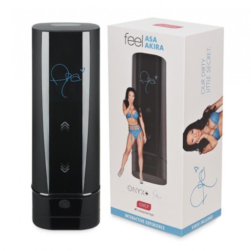Kiiroo Onyx+ Asa Akira - Мастурбатор с 10 сжимающими кольцами, 16.5х4.5 см