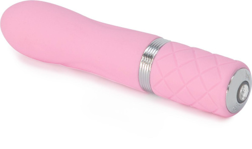 Pillow Talk Flirty Pink - Роскошный вибратор с кристаллом Сваровски, 7х2,2 см.