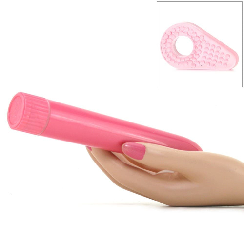 Topco Sales My First® Vibe, with Bonus Vibe Ring - Вибратор + эрекционное кольцо, 19х2.5 см (розовый)