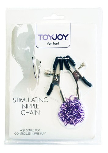 Toy Joy Stimulating Nipple Chain Metal - Металлические зажимы для сосков с розовой цепочкой