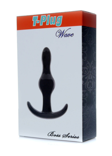 T-Plug Wave - анальная пробка для ношения, 9х2.5 см (черный)