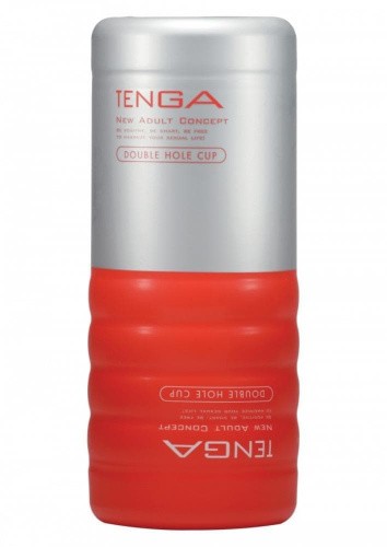 Tenga Double Hole Cup - двухсторонний мастурбатор, 15х6 см (белый)