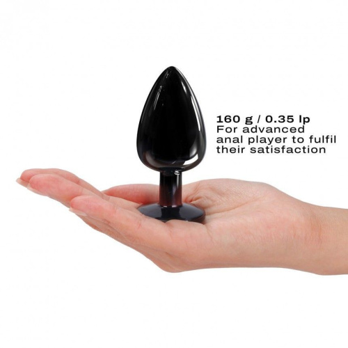Dorcel - Diamond Plug - Металлическая анальная пробка с украшением в виде кристалла (чёрная) L