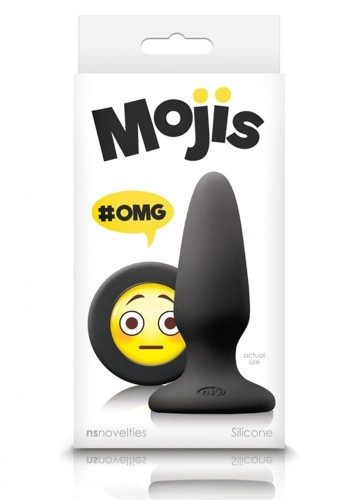NS Novelties Mojis Plug #OMG Medium - средняя анальная пробка, 10,5х3,7 см (черный)
