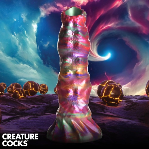 Creature Cocks Larva Silicone Ovipositor Dildo - фантазийный фаллоимитатор инопланетянина с 4 личинками-яйцами, 22.9х6.1 см (радужный)