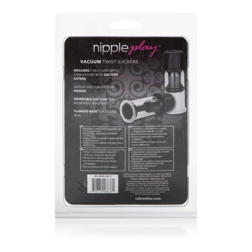 California Exotic Novelties Vacuum Twist Suckers - Вакуумные помпы для сосков, 10.3х3.8 см (чёрный)
