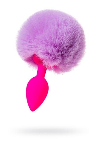 Todo By Toyfa Sweet Bunny - силиконовая анальная пробка с пушистым хвостиком, 13х2.8 см (розовый)