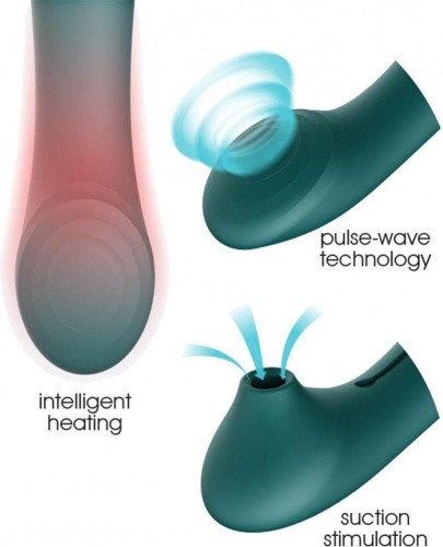 Zalo Queen Pulse Wave Clit Stim - Преміальний вібратор для клітора з насадкою для вакуумної стимуляції, 21.6х3.5 см (бордовий) - купити в Києві, Україні