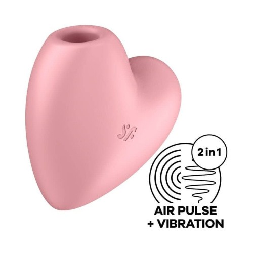 Satisfyer Cutie Heart Light Red - Вакуумний стимулятор у вигляді серця, 7.7х7.5 см (рожевий) - купити в Києві, Україні