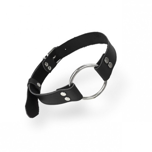 Art of Sex - Gag Ring Metal - Кляп-кільце з ремінцем з натуральної шкіри - купити в Києві, Україні