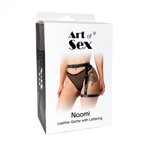 Art of Sex Naomi - Гартер на ногу с надписью Sexy XS-2XL (чёрный)