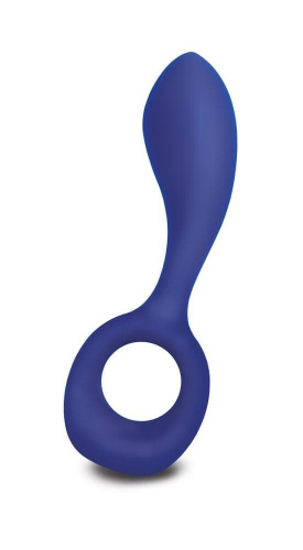 Gvibe Gpop - Анатомический вибратор для обоих партнёров, 12.5х2.8 см (синий)
