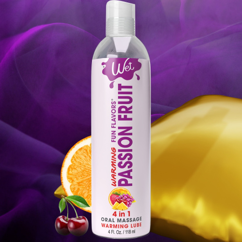 Оральная смазка со вкусом маракуйи Wet Passion Fruit 4 in 1, 30 мл
