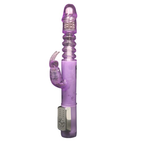 Deluxe Dream Lover Vibrator Purple With Bunny - вибратор кролик с вращением, толчками и вибрацией, 26х3 см