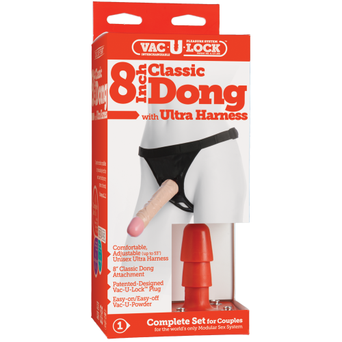 Vac-U-Lock 8 Classic Dong Ultra harness - Набор из трусиков и насадки, 20х4.5 см