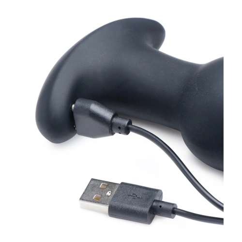 RM Gyro-M Rimming Plug - Анальна пробка з вібрацією, 13,7 см (чорний) - купити в Києві, Україні