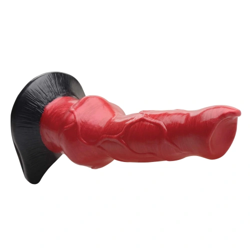 Creature Cocks Hell-Hound Canine Silicone Dildo - фантазийный фаллоимитатор Адская Гончая, 19х6.6 см (чёрный с красным)