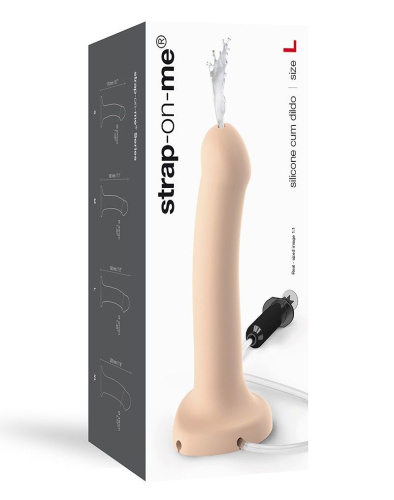 Кончающий фаллоимитатор Strap-On-Me Squirting Cum Dildo L, 19,6 см 