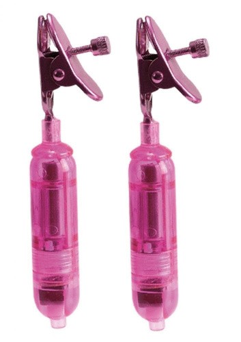 CalExotics Micro Vibro Clamps - Микро зажимы с вибрацией для сосков (розовый)