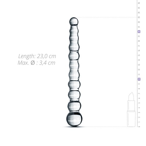 Gildo Glass Dildo No.20 - скляний ділдо, 21х3.4 см (прозорий) - купити в Києві, Україні