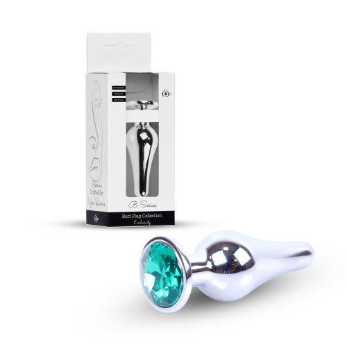 Анальная пробка с кристаллом B-Series Jewellery Silver Butt Plug