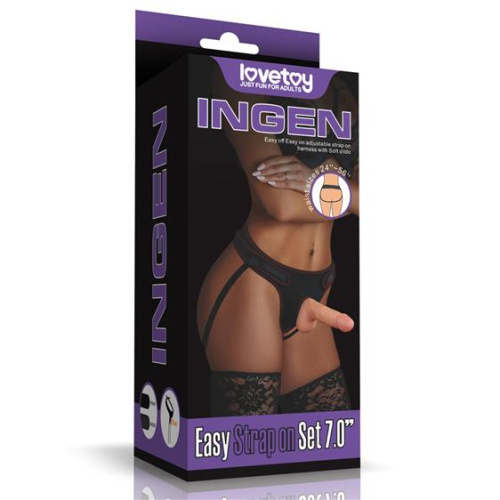 Ingen Easy Strap-On Set 7" - Страпон, 13х3,6 см (телесный)
