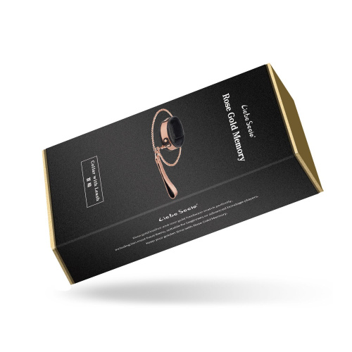 Широкий ошейник с поводком Liebe Seele Rose Gold Memory Collar with Leash