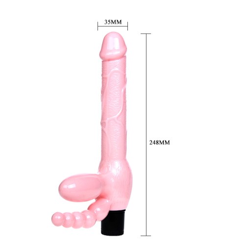 Baile Super Straples Dildo With Anal Plug - Женский безремневой страпон, 24.8х3.5 см