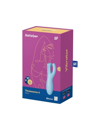Satisfyer Threesome 4 - Вибратор для клитора, 14х5.6 см (голубой)