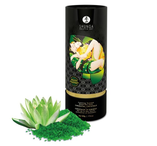 Shunga Oriental Crystal Bath Salts Organic Lotus Flower - Сіль для ванни з ароматом лотоса, 500 г - купити в Києві, Україні