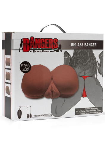 Bangers Big Ass Banger -  Мастурбатор в виде попки с вибрацией, 20 см (коричневый)