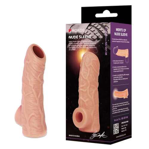 Насадка на член Kokos Nude Sleeve NS 001, L