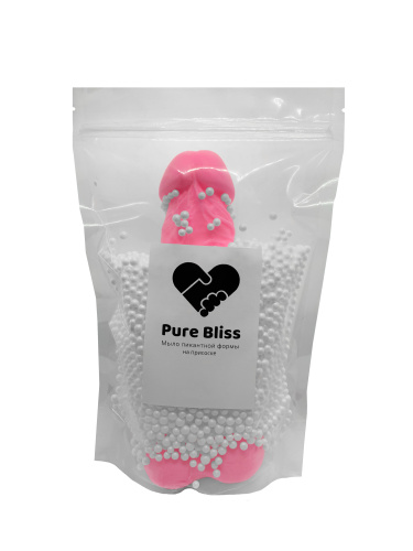 Pure Bliss - Мыло в форме члена XL на присоске, 21х8 см (розовый)