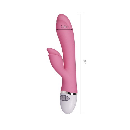 LoveToy - Dreamer II Vibrator Pink  - Вибратор с клиторальным отростком, 21.5х3.5 см ( светло-розовый)