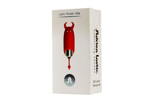 Adrien Lastic Pocket Vibe Devol - вибропуля с хвостиком и рожками, 8.5х2.3 см (красный)