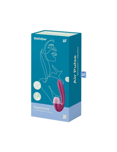 Satisfyer Supernova - Вибратор с вакуумно-волновым стимулятором клитора, 16.9х3.7 см (малиновый)