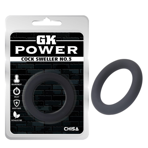 GK Power Ring Black Cock Sweller No.3 силиконовое эрекционное кольцо, 4 см