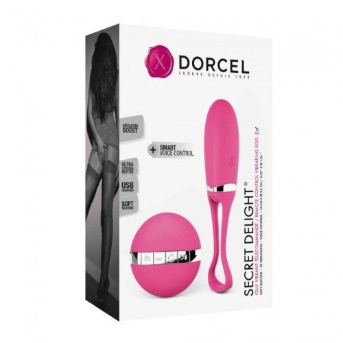 Dorcel Secret Delight Magenta виброяйцо с пультом ДУ, турборежимом и голосовым управлением, 7х3.2 см (розовый)