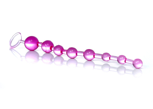 Boss Jelly Anal Beads Pink - анальний ланцюжок, 26х2.8 см (рожевий) - купити в Києві, Україні