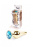 Boss Jewellery Gold Butt Plug Light Blue - Анальна пробка з кристалом, 9,5х3 см (голубой)