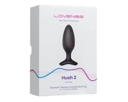 Lovense Hush 2 - Анальная смарт-вибропробка, размер M, 13.5х4.4 см
