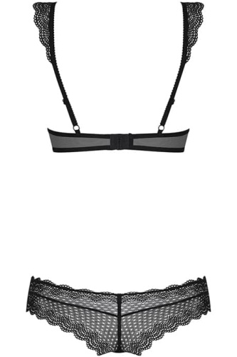 Obsessive 857-SET-1 set - эротический комплект с кружевом, L/XL (чёрный)