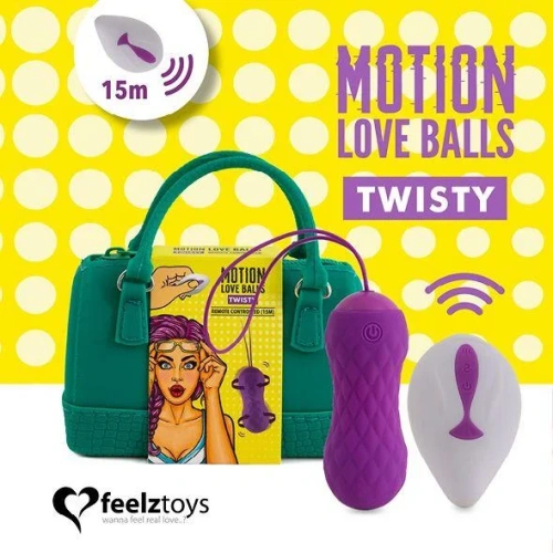FeelzToys Motion Love Balls Twisty - Вагинальные шарики с массажем и вибрацией, 3.2 см.